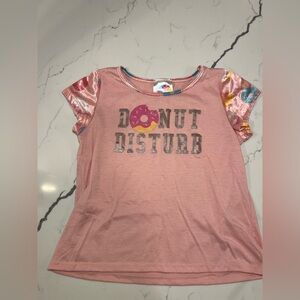 Kids Pink 'Donut Disturb' Pajama Top